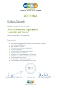 Orlikowski-Zertifikat-Prozessorientierte Organisation
